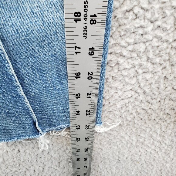 Revice Women's Boyfriend Crop Fringe Star Design Denim Blue Jeans Size 30 - Picture 6 of 13